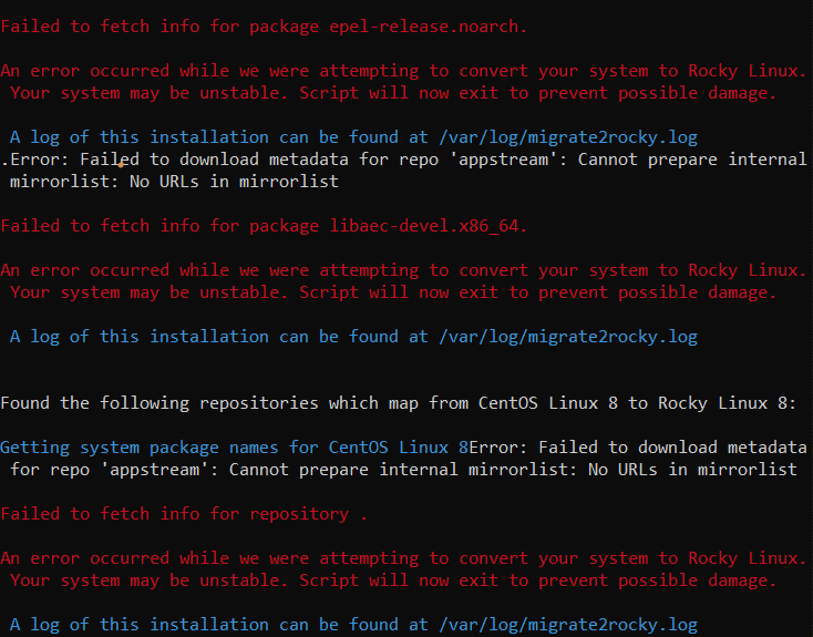 Stuck Trying to Migrate from CentOS Linux to Rocky Linux after EOL?